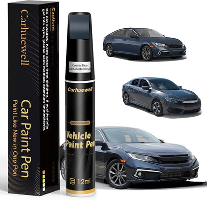 B-607M Cosmic Blue Metallic Touch Up Paint Compatible with Honda, Exact Match Car Paint Pen Automotive Scratch Repair Remover Kit Quick & Easy Solution for Vehicle Chips and Nicks