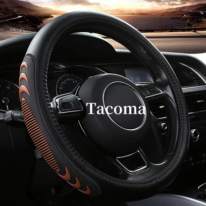 Yangday Leather Steering Wheel Cover for Toyota Tacoma 4Runner Tundra, 15.5-16 inches Car Steering Wheel Cover with Anti-Slip Massage Particle (Brown)