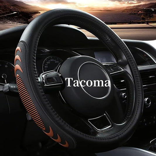 Yangday Leather Steering Wheel Cover for Toyota Tacoma 4Runner Tundra, 15.5-16 inches Car Steering Wheel Cover with Anti-Slip Massage Particle (Brown)