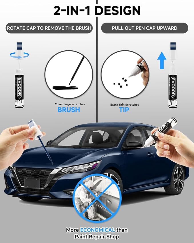 Touch Up Paint Compatible with Nissan Exact Match 2 in 1 Touch up Paint for Chips and Nicks Repair (Caspian Blue Metallic(RBY) Compatible with Pathfinder/Rogue/Rogue-Sport)