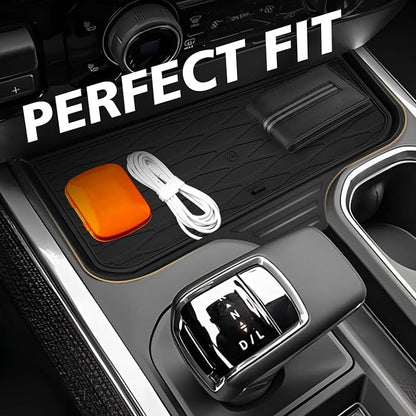 Muslogy Front Center Console Organizer Fits for 2022-2025 2026 Chevy Silverado/GMC Sierra 1500 Hidden Panel Secret Pocket Storage Lid Removable Cover(Bucket Seats Only)