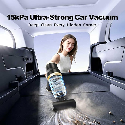 TFN 15kPa Cordless Car Vacuum, Handheld Car Vacuum with Blow & Suction, Portable Vacuum Cleaners with Washable Filter for Car, Pet Hair and Office