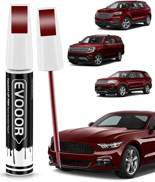 Rapid Red(D4) Touch Up Paint for Ford – Exact Match 2 in 1 Paint Pen for Chips and Nicks Repair