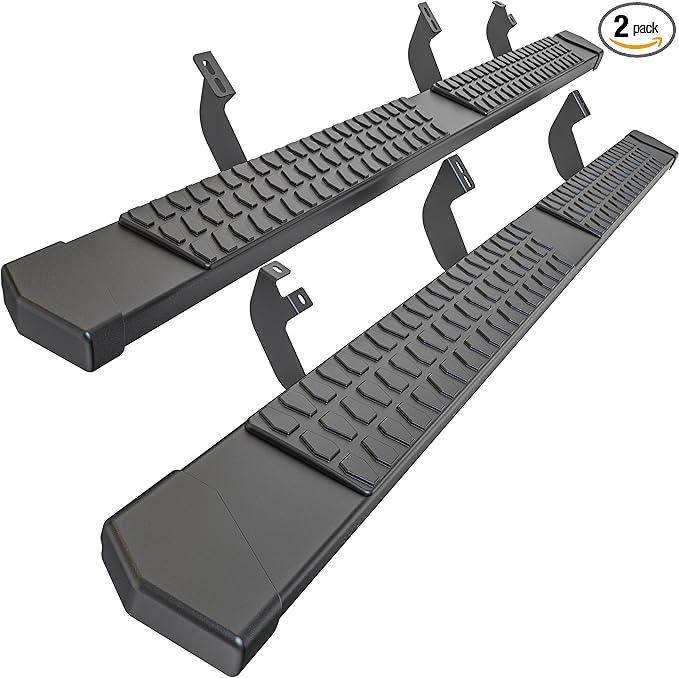 6 Inches Running Boards Side Steps Compatible with 2024 2025 2026 Toyota Tacoma Double/Crew Cab 4 Full Doors, Black Textured Aluminum Nerf Bars