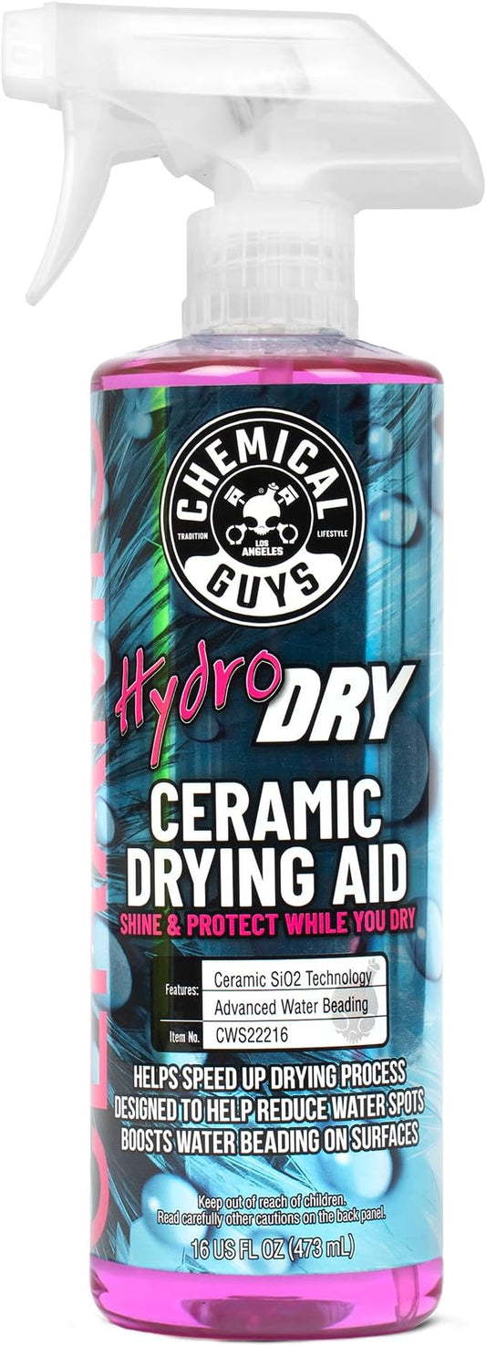 Chemical Guys HydroDry, Ceramic Drying Aid - 16 oz Quick Detail Spray Enhances Shine and Protection After Wash, Safe for Cars, Trucks, SUVs, Motorcycles, and RVs - Hydrophobic Gloss Booster