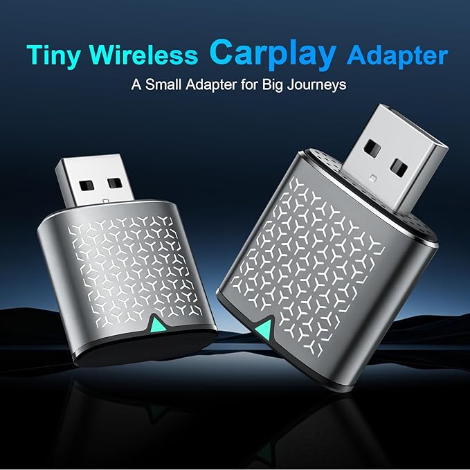Mini Wireless Carplay Adapter for iPhone - Carplay Wireless Adapter Car Play Dongle Bluetooth, Compatible with iPhone iOS 10+, Stable & No Delay, Grey