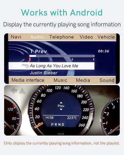 Bluetooth Car Audio Adapter for 2008-2012 Mercedes-Benz with AMI Port, Bluetooth Transmitter with aptX-HD Sound & AMI Cable
