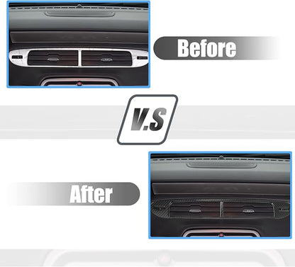 X AUTOHAUX Black Carbon Fiber Pattern Center Console Dashboard Air Conditioner AC Outlet Vent Cover Trim Interior Accessories for Chevrolet Camaro 2010-2015