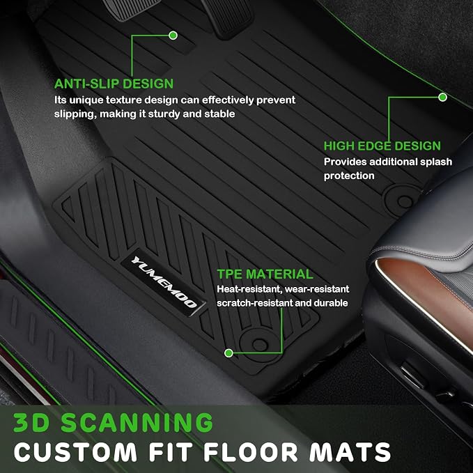 Floor Mats for Toyota 4Runner 2013-2024 (Only for 5 Seats) Upgrade Trunk Mat with Backrest Mat All Weather TPE Floor Liners Fit for Toyota 5th Gen 4 Runner Anti-Slip Full Set Car Accessories
