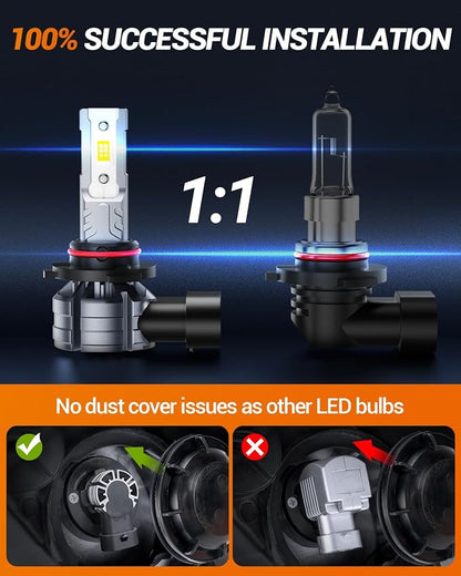 SEALIGHT H10 9140 9145 LED Fog Light Bulbs, 12000LM 6500K Cool White 9145 H10 LED Fog Lights, 9140 LED Fog Light Bulbs Replacement Front Fog Lights for Car, Trucks, SUVs, Non-polarity