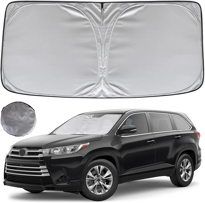 KAYZT Windshield Sun Shade for 2014-2019 Toyota Highlander SUV Foldable Sunshade Front Window Custom Fit Car Accessories