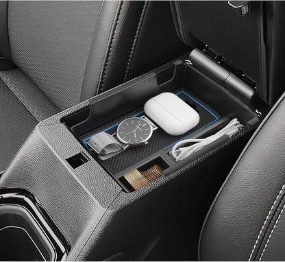 LUWU Center Console Organizer Compatible with Jeep Compass 2021-2025/Dodge Hornet 2023-2026 Accessories Armrest Console Storage Box Insert Tray ABS Material Coin Container Blue