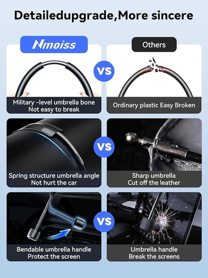 Nmoiss Windshield Sun Shade Umbrella for Mustang - [Vinyl Coating Heat Shield] Protect Car from Sun Rays & Heat Damage Keep Cool and Protect Interior, Spring Structure Edge
