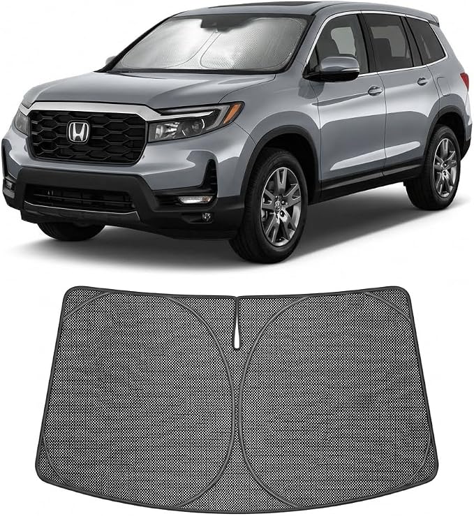 Proadsy Windshield Sun Shade Custom Fit Honda Passport 2019-2025 Ice Crystal Black Front Window Sunshade UV and Heat Blocker Foldable Visor Keeps Car Cooler for Summer Parking and Daily Use