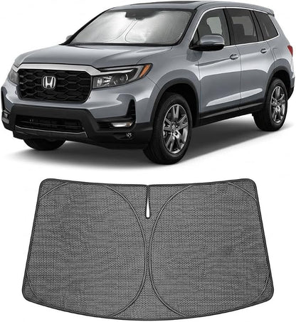 Proadsy Windshield Sun Shade Custom Fit Honda Passport 2019-2025 Ice Crystal Black Front Window Sunshade UV and Heat Blocker Foldable Visor Keeps Car Cooler for Summer Parking and Daily Use
