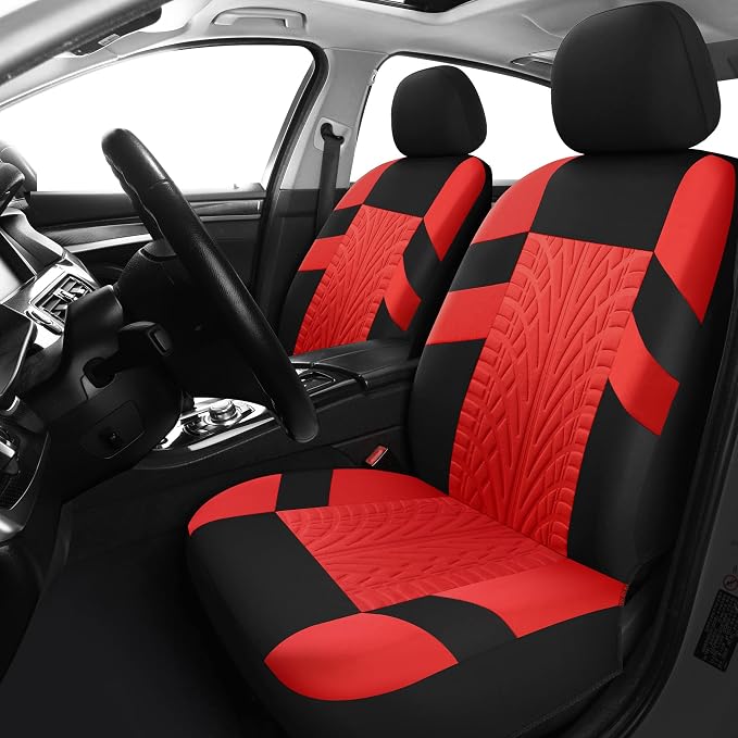 VarCozy Car Seat Covers Full Set, Front & Split Rear Bench for Car, Universal Cloth SUV, Sedan, Van, Automotive Interior Covers, Airbag Compatible