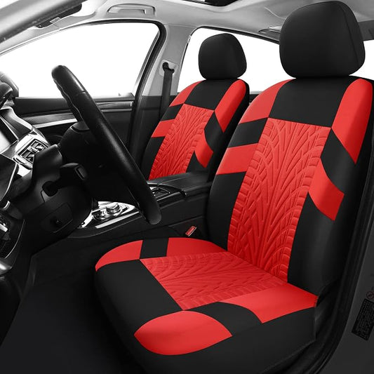VarCozy Car Seat Covers Full Set, Front & Split Rear Bench for Car, Universal Cloth SUV, Sedan, Van, Automotive Interior Covers, Airbag Compatible