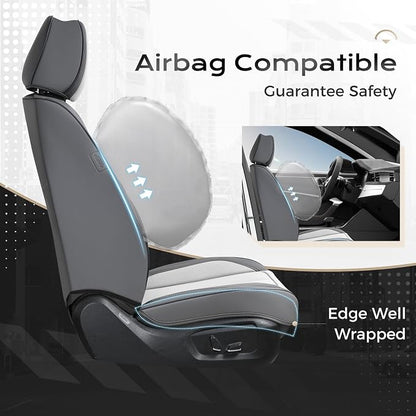 Coverado Seat Covers, Car Seat Covers Front Seats, Car Seat Cover, Car Seat Protector Waterproof, Car Seat Cushion Nappa Leather, Seat Covers Carseat Cover Universal Fit for Most Cars