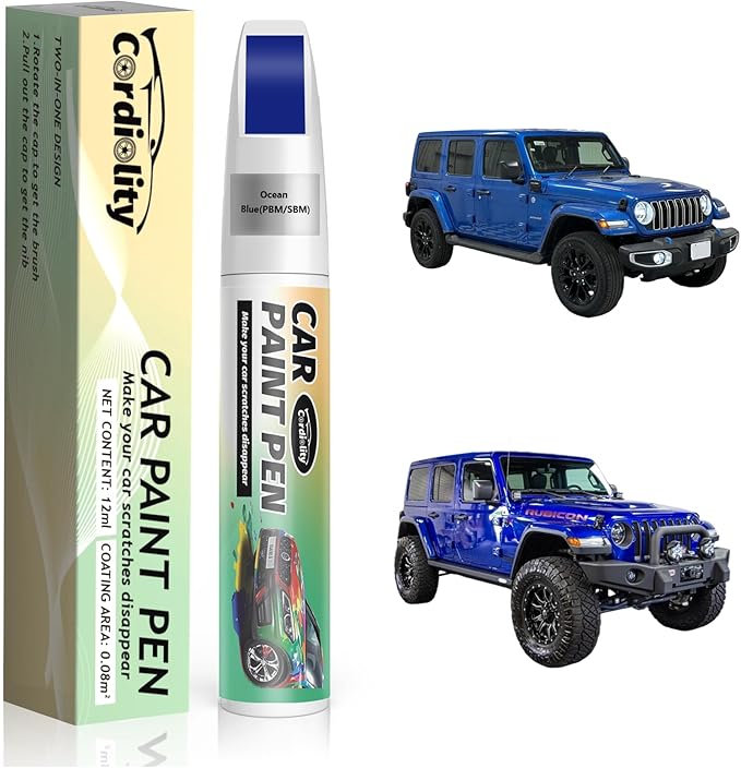 Car Touch Up Paint Ocean Blue(PBM/SBM) for Jeep, Color Accurate Car Scratch Repair Remover Pen Fix Auto Paint Chips and Nicks