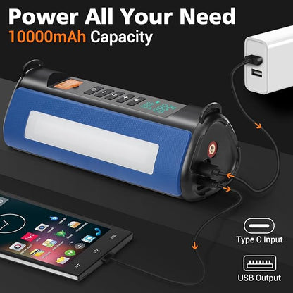 Portable Jump Starter with Air Compressor, 1000A Jump Starter Battery Pack (All Gas/5.0L Diesel) 150PSI Digital Tire Inflator, 12V Car Jump Box Car Battery with LCD Display, 2 Types of Lights