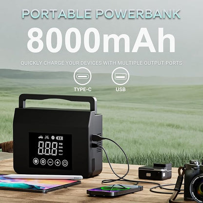 Hieha Car Emergency Jump Starter with Air Compressor, 4000A Portable Battery Booster for Dead Batteries, 150PSI Tire Inflator for Cars, Trucks & SUVs, USB-C Fast Charging Power Bank