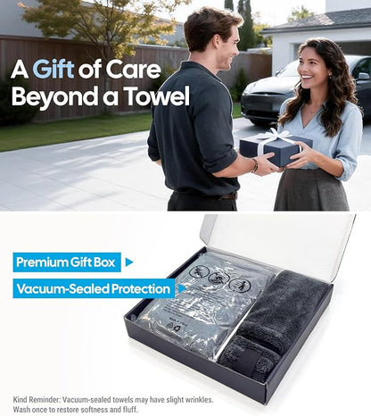 Wigoo Microfiber Car Drying Towels 36" x 24" [1300GSM Ultra-Absorbent, No Streaks & Scratches] Dual-Sided Edgeless Cleaning Towel with Twisted Loop, for Auto Detailing, Car, SUV, Truck (3-Size Set)