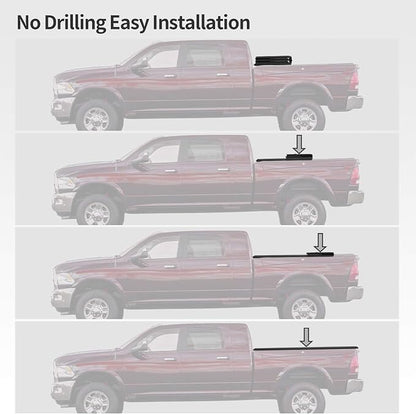 OEDRO Soft Quad Fold Truck Bed Tonneau Cover Compatible with 2019-2026 Chevy Silverado 1500 / GMC Sierra 1500, Fleetside 6.6 Ft Bed Without Multi-Flex Tailgate(Not for Legacy/Limited/2500 3500hd)