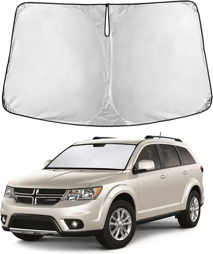 EcoNour Windshield Sunshade Compatible for Dodge Journey 2009-2018 2019 2020, Sun Visor for Front Windshield & Window Sun Shade Cover, UV Heat Blocker & Protector, Car Accessories