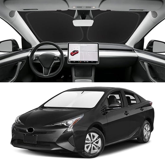 Custom Fit Windshield Sun Shade for Toyota Prius 2010-2022 (Not for Prius C/V), Blocks UV & Heat, Front Window Sunshade Accessories, Easy Fold & Store Keep Your Car Cooler