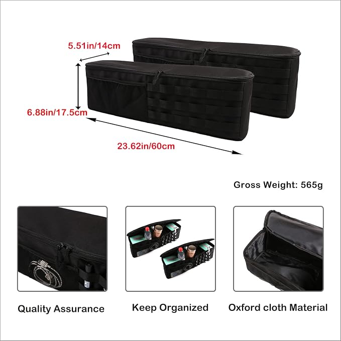 Aunginsy Car Trunk Organizer Compatible with Toyota FJ Cruiser 2007-2021+, 2PCS Left & Right Side Trunk Storage Bags Backseat Hanging Storage Multi-Compartment Oxford Cloth Space Saving Accessories