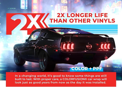 ColorFusion PPF by VViViD, Gloss Storm Grey Dry Apply PPF Vinyl Car Wrap Roll 60ft x 5ft