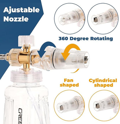Foam Cannon for Pressure Washer, Adjustable Foam Blaster, M22 and 1/4 Inch Quick Connect, Extra Nozzle 1.1mm