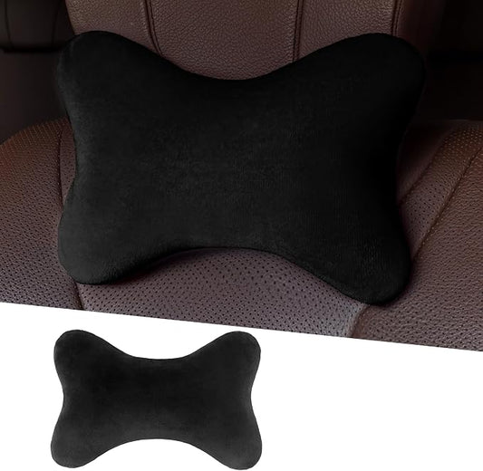 Car Headrest Pillow, Soft Comfortable Memory Foam Automotive Neck Pillow Cushion for Neck Pain Pressure Relief, Universal Fit (Black)