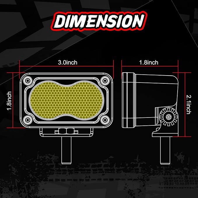 3 Inch LED Pod Light Yellow 2Pcs 40W Off Road Driving Rear Chase Light Bright LED Work Cube Light Waterproof Backup Yellow Fog Light Bar for Truck Pickup ATV UTV SUV Motorcycle Boat