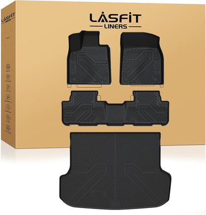 LASFIT Floor Mats&Trunk Mat for Lexus RX 2022 2021 2020 2019 2018 2017 2016 RX350 RX450h(Not Fit 2018-2022 Lexus RX L), All Weather Floor Liners Custom Fit TPE Cargo Mats Front & Rear Mats, Black