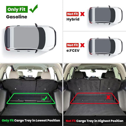 LASFIT Cargo Mat with Backrest Mat for Honda CR-V 2026 2025 2024 2023 Gasoline (Not for Hybrid), All Weather Custom Fit TPE Trunk Mat Trunk Liner Cargo Liner with Seatback Mat (Lower Position)
