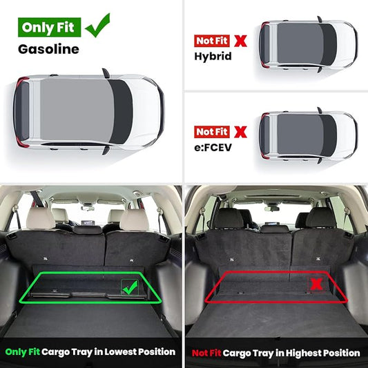LASFIT Full Set Floor Mats for Honda CR-V 2026 2025 2024 2023 Gasoline (NOT for Hybrid), All Weather TPE Custom Fit Floor Liners 1st & 2nd Row & Seat Back Mat & Cargo Mat (Lower Position)