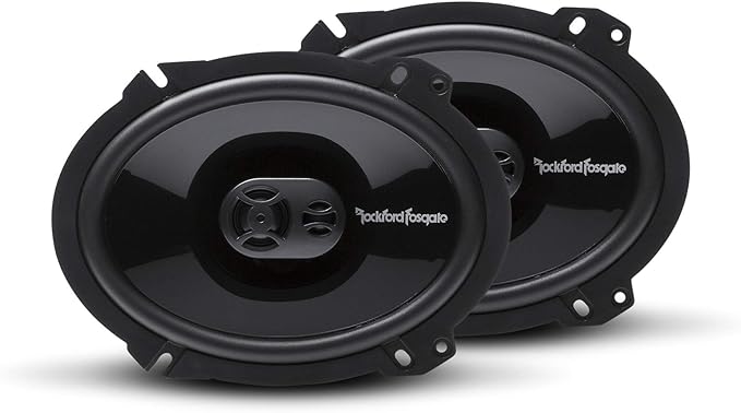 Rockford Fosgate P1683 Punch 6"x8" 3-Way Coaxial Full Range Speakers - Black (Pair)