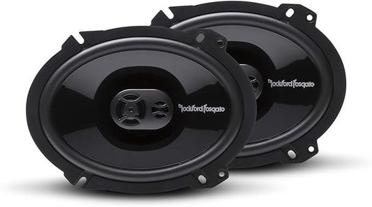 Rockford Fosgate P1683 Punch 6"x8" 3-Way Coaxial Full Range Speakers - Black (Pair)