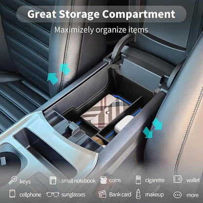 CDEFG for 2020-2023 2024 Edge Center Console Organizer Tray Compatible with 2020-2023 2024 Ford Edge Middle Console Organizer Armrest Tray Storage Box 2023 2024 Edge Accessories (Blue Trim)