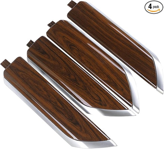 Interior Door Panel Trim Molding Kit Wood Grain Compatible with Chevrolet Chevy Silverado & GMC Sierra Crew Cab Truck Door Parts Accessories 2019 2020 2021 2022 2023 2024 Replaces 84469330