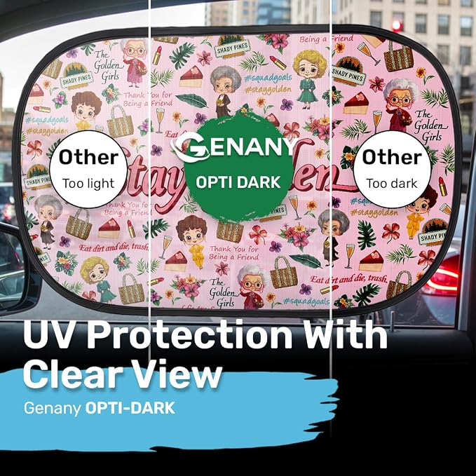 GENANY 2pcs Girls Window Sun Shade for Sedan SUV Truck (21x14 Inches), Sun Shades for Side Window, Accessories for Kids, Baby Window Shades, Spring Car Decor
