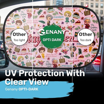 GENANY 2pcs Girls Window Sun Shade for Sedan SUV Truck (21x14 Inches), Sun Shades for Side Window, Accessories for Kids, Baby Window Shades, Spring Car Decor