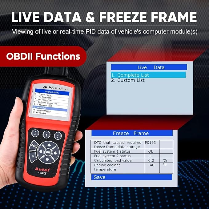 Autel AutoLink AL619 OBD2 Scanner | 2026 ABS/SRS/CAN Diagnostic Tool | Read/Erase Codes, Check Engine Light, OBDII Live Data & DTC Library | Upgrade for AL519, ML519, ML619 (Vehicle-Specific)