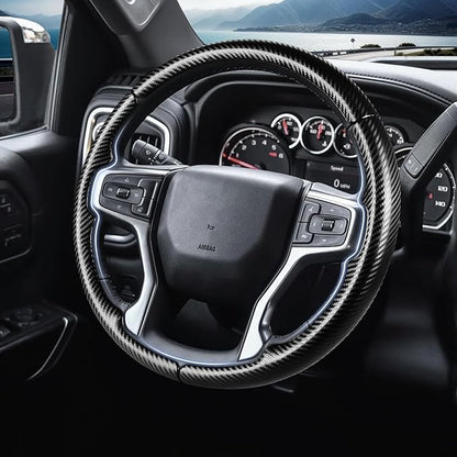 Steering Wheel Cover for Chevy Silverado 1500 2019-Present/ 2500 3500 2020-Present/Blazer 2019-Present (Gasoline Models)/ Suburban Tahoe 2021-2024, Car Steering Wheel Cover Accessories for Chevrolet