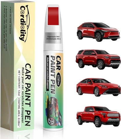 Supersonic Red(3U5(Include 2SC)) Touch Up Paint Pen for Toyota,Car Paint Scratch Repair Pen Quick and Easy Fix Auto Paint Scratch
