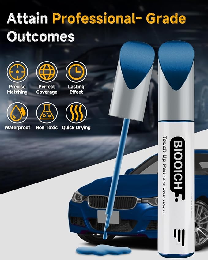 Touch Up Paint Pen Exact Color Match Car Chip and Scratch Repair (for BMW, Phytonic Blue Metallic (C1M))