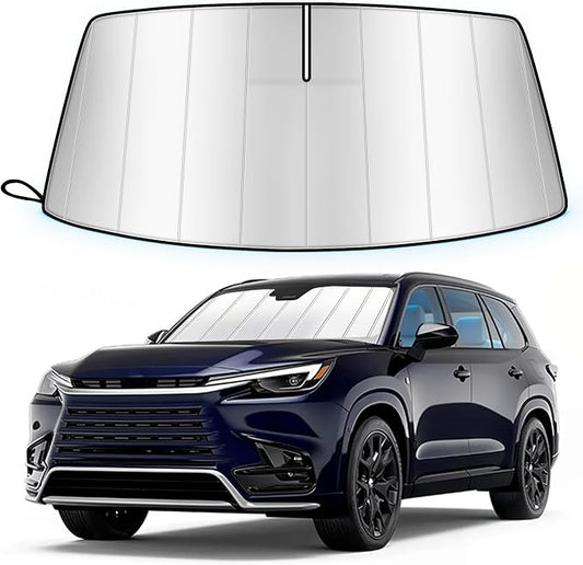 Windshield Sun Shade for Le-xus TX TX350, TX500h, TX550h+ 2024-2026, Custom Fit Folding Design Car Front Window Sunshade Sun Visor Shield Accessories for Interior Protector