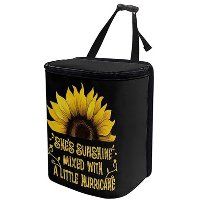 BIGCARJOB Sunflower Car Trash Bag for Back Seat Women Cute Auto Garbage Cans Hanging Vehicle Trash Bags Bins,Sunflower Auto Accessories Interior Car Organizer Bag(She's Sunshine Sunflower)