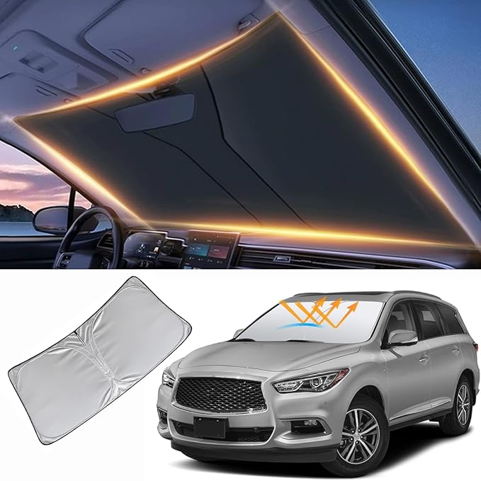 Windshield Sun Shade for Infiniti JX35/QX60 Front Window Shades Cover for 2014-2025 JX35/QX60 Windshield Sun Visor Protector Car Accessories